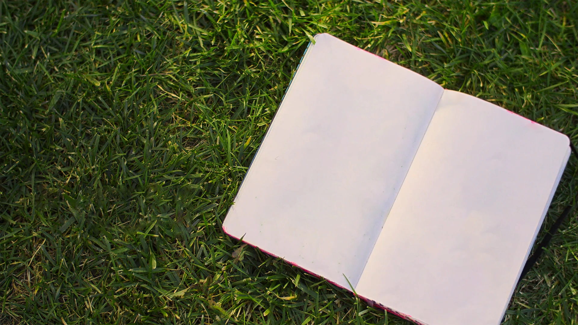 A serene outdoor scene with a notebook and pen resting on a wooden table, symbolizing inspiration and planning in the parcours journey.