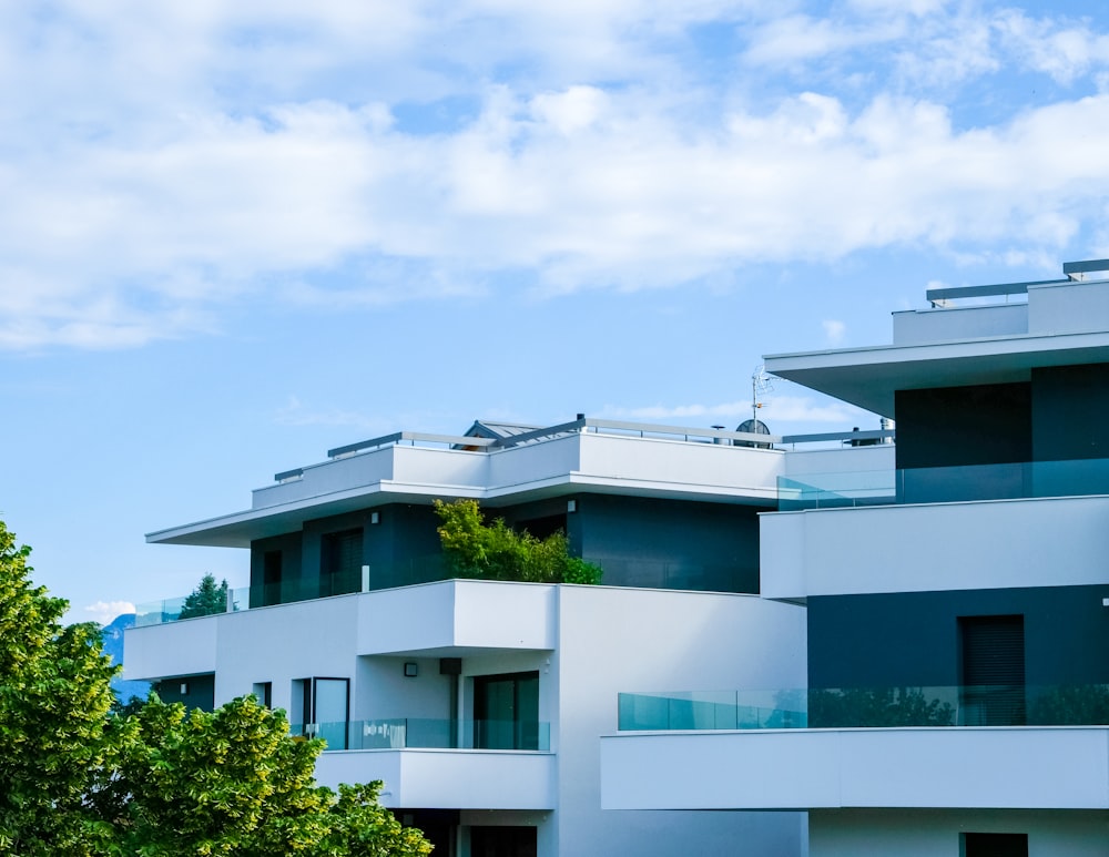 a building with balconies and balconies on top of it