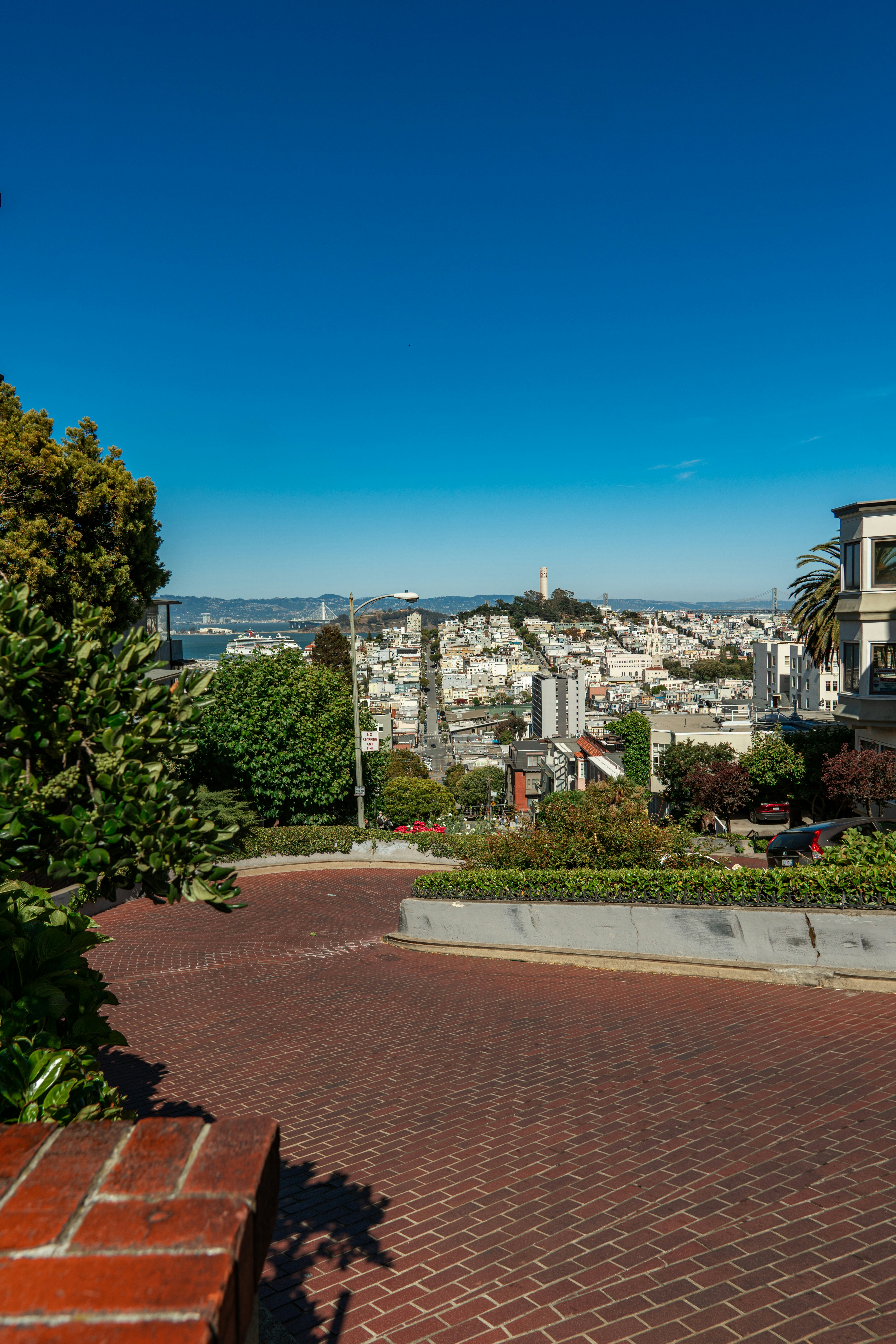 언덕 꼭대기에서 바라본 도시 풍경