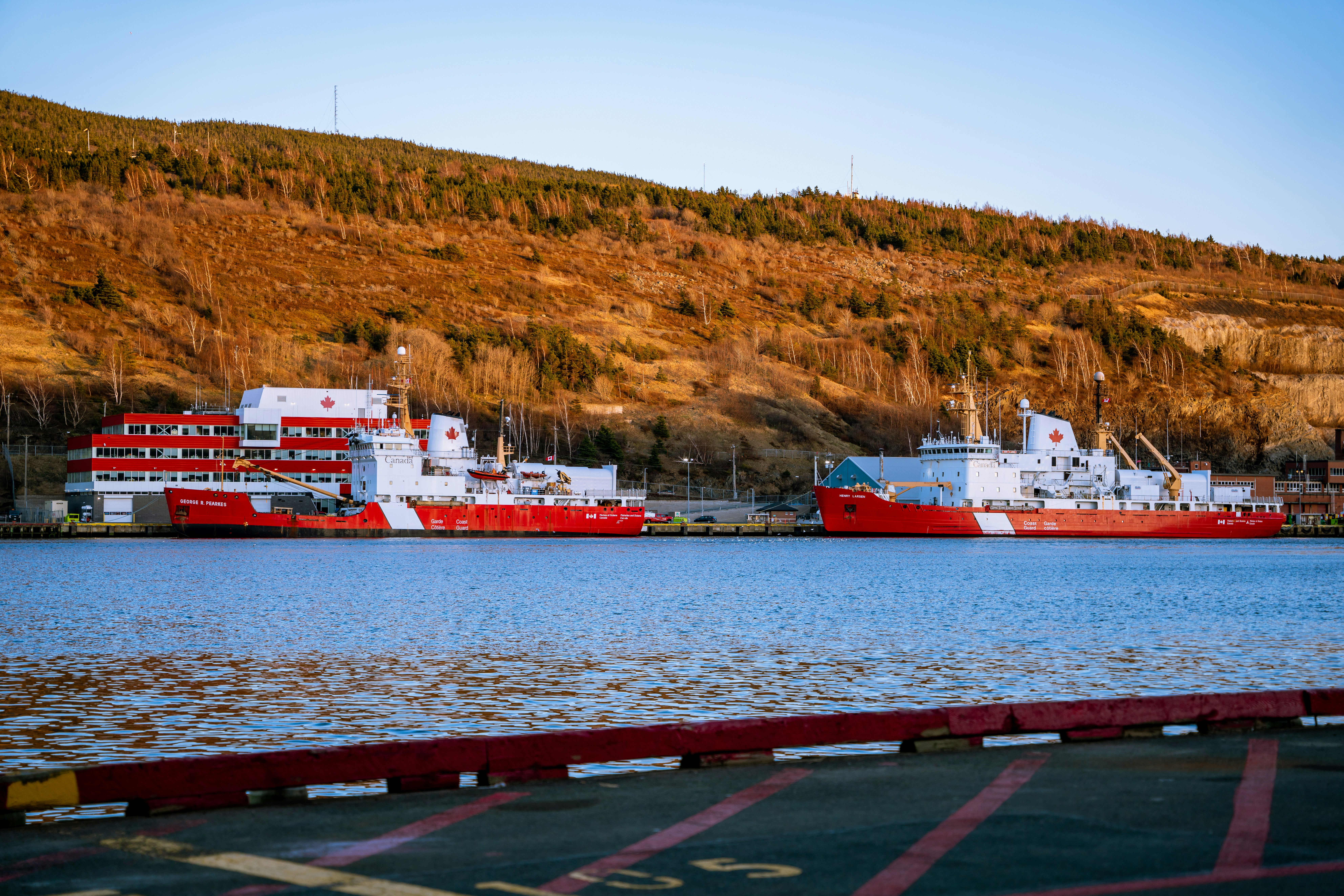 a couple of boats that are sitting in the water