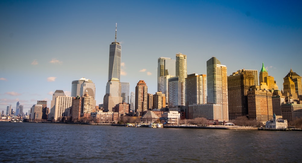 a view of a city from the water