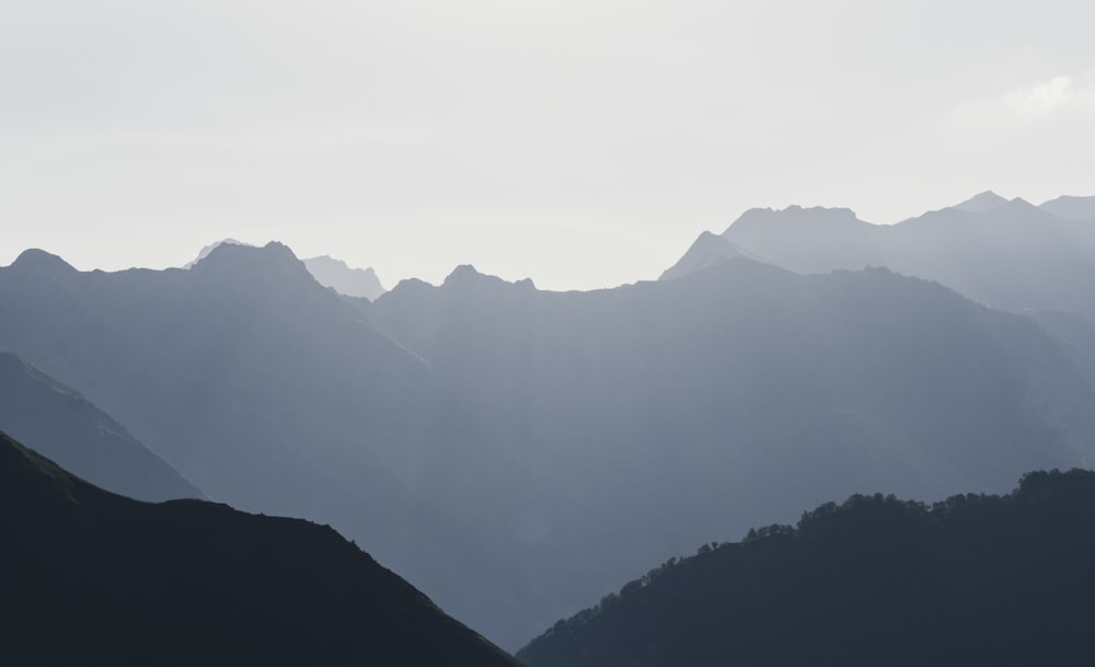 a view of a mountain range from a distance