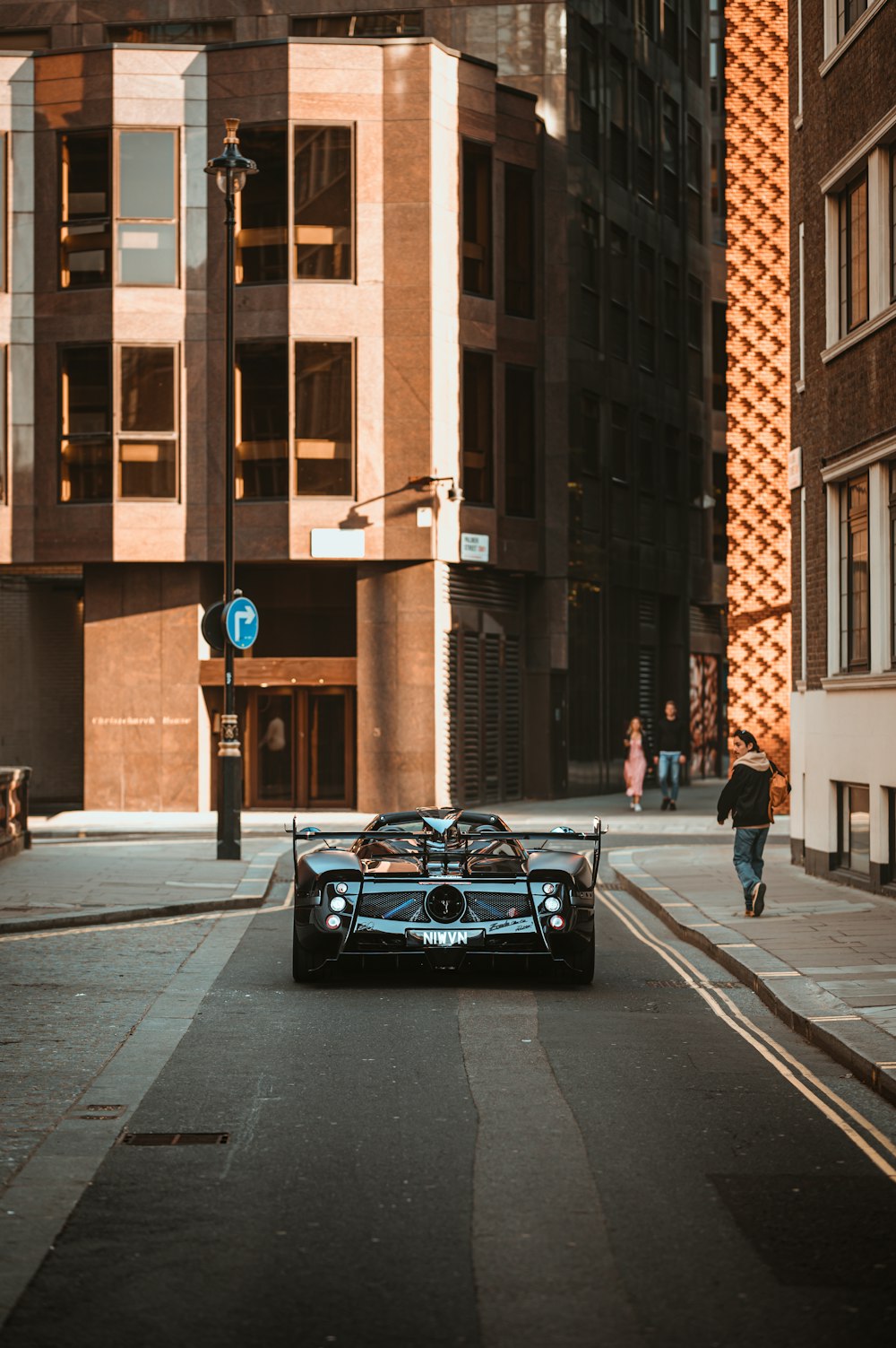 a car is parked on the side of the road