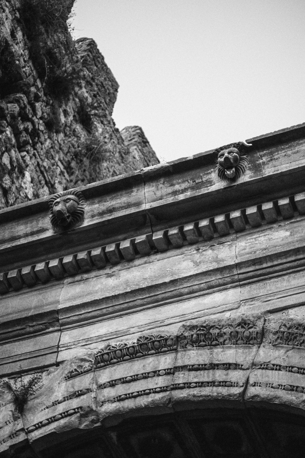 a black and white photo of an old building