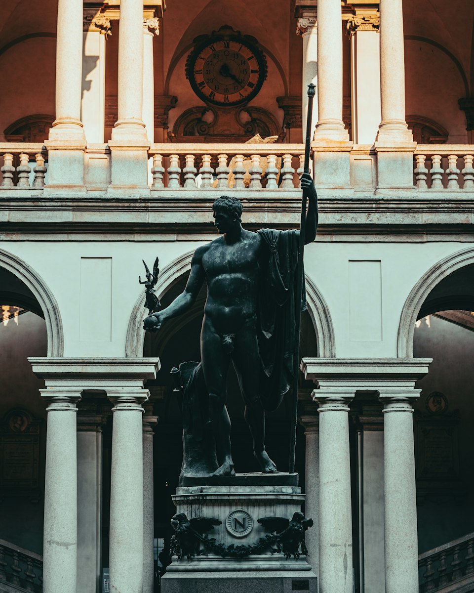 Napoleon statue in the courtyard of the Pinacoteca di Brera, Milan