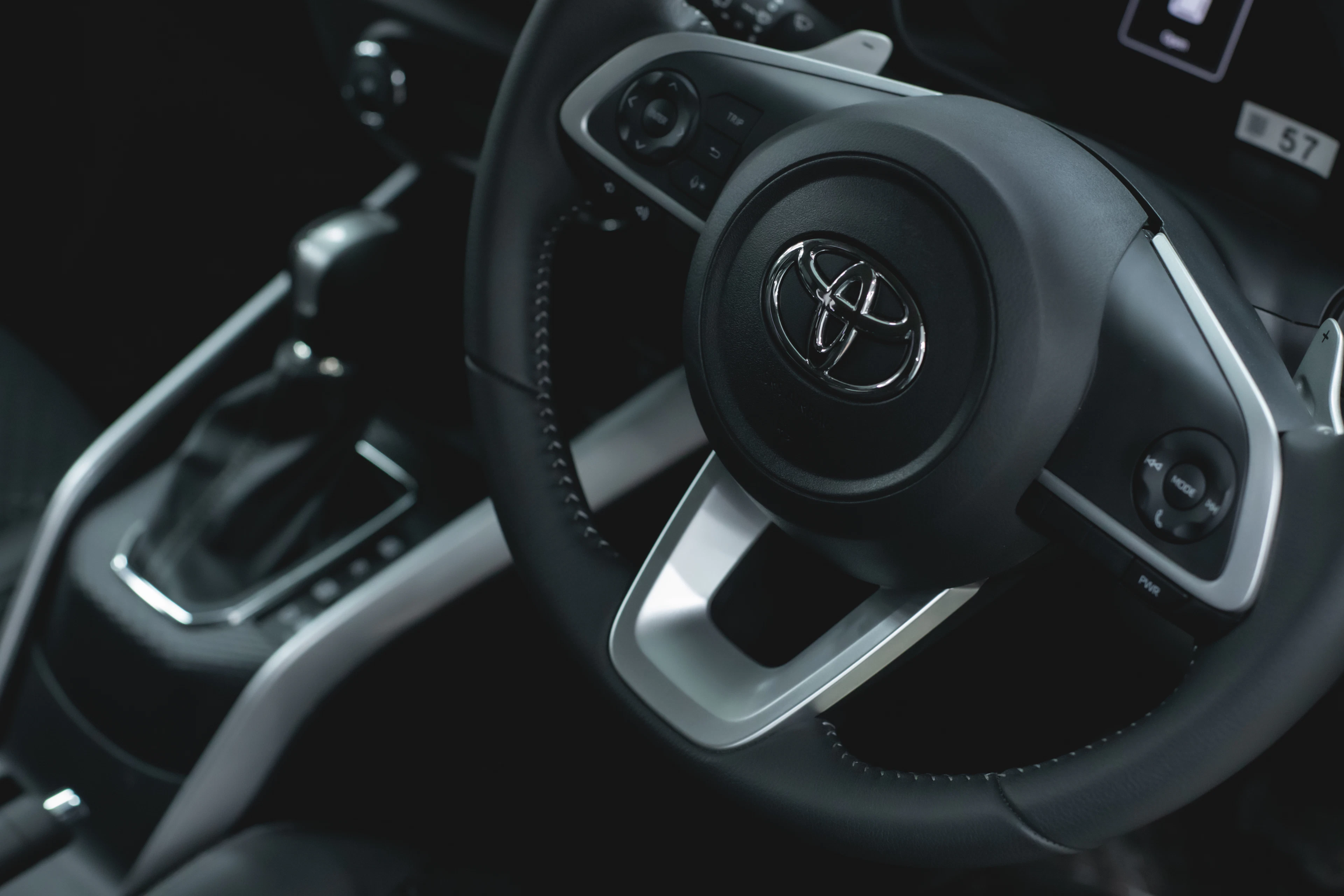 Toyota steering wheel and gear selector