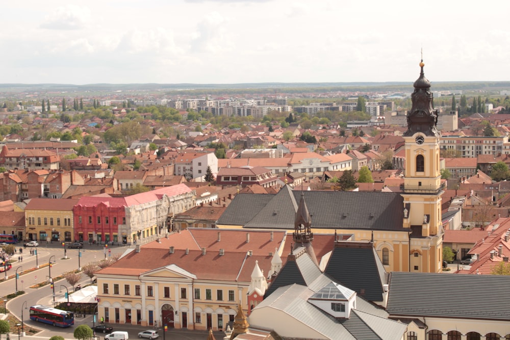 a view of a city from a high point of view