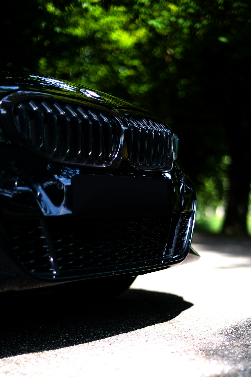 a close up of the front end of a car