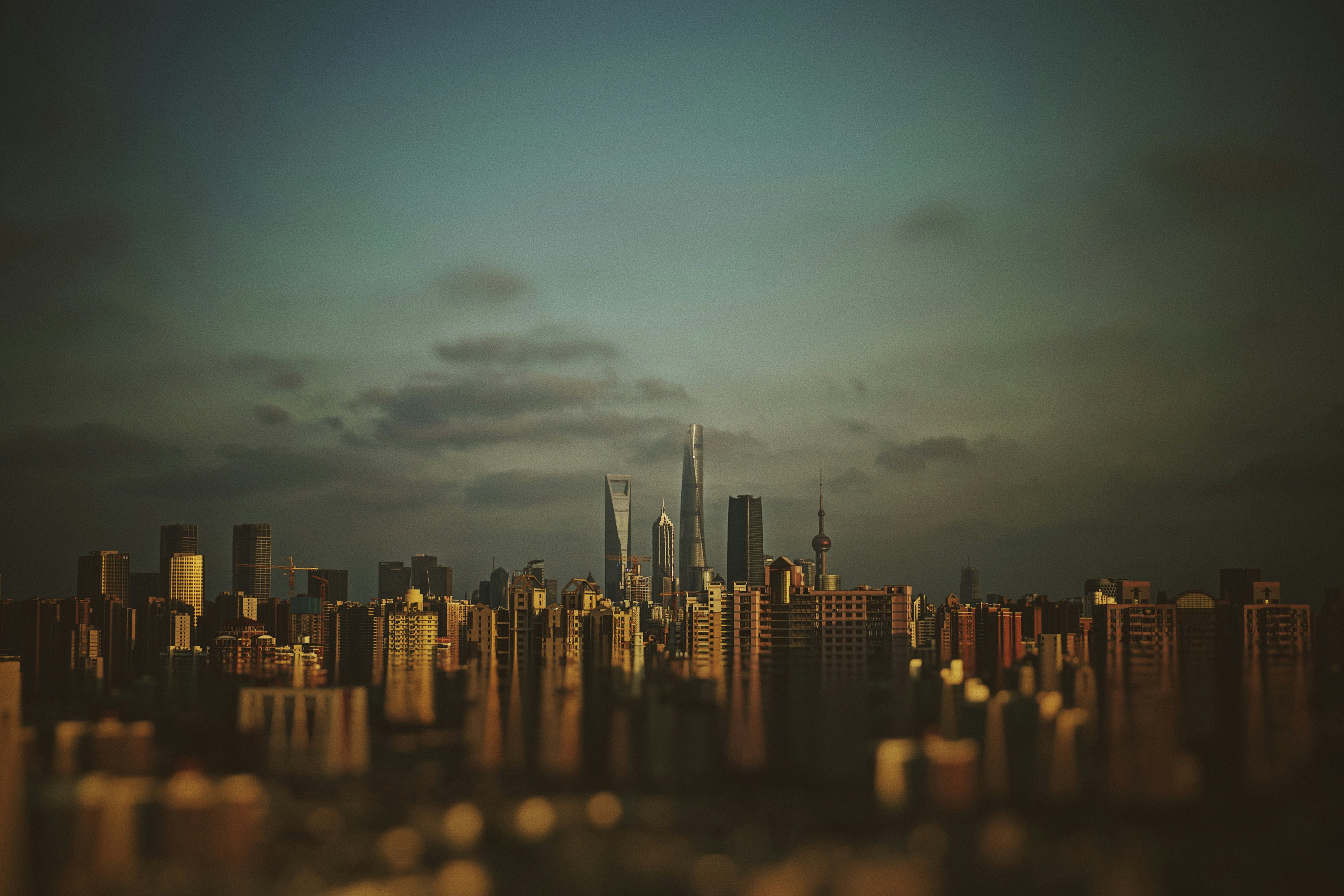 a view of a city with tall buildings