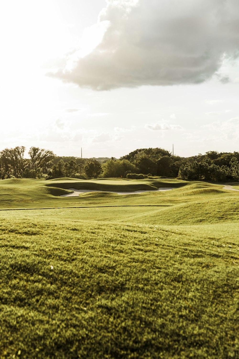 a view of a golf course from a distance