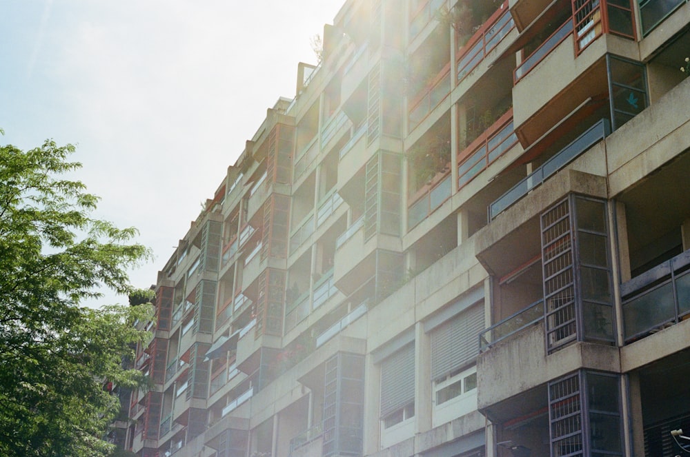 a tall building in a city