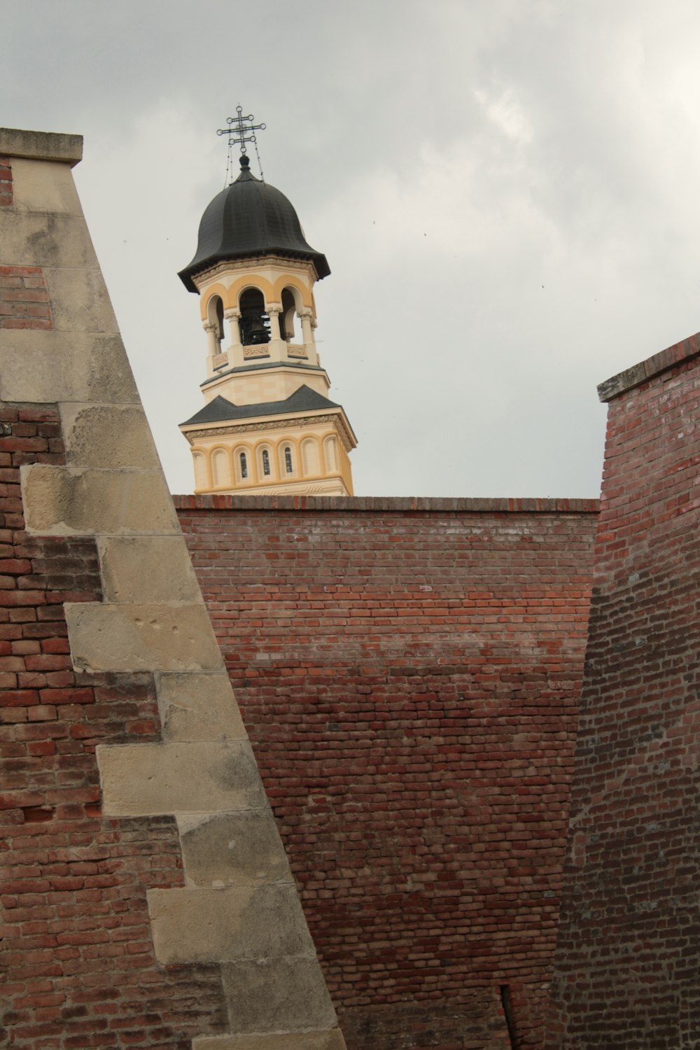 a clock tower on top of a brick building