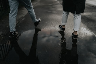 a man walking down the street