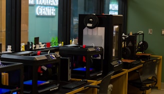 a room with a lot of different types of machines