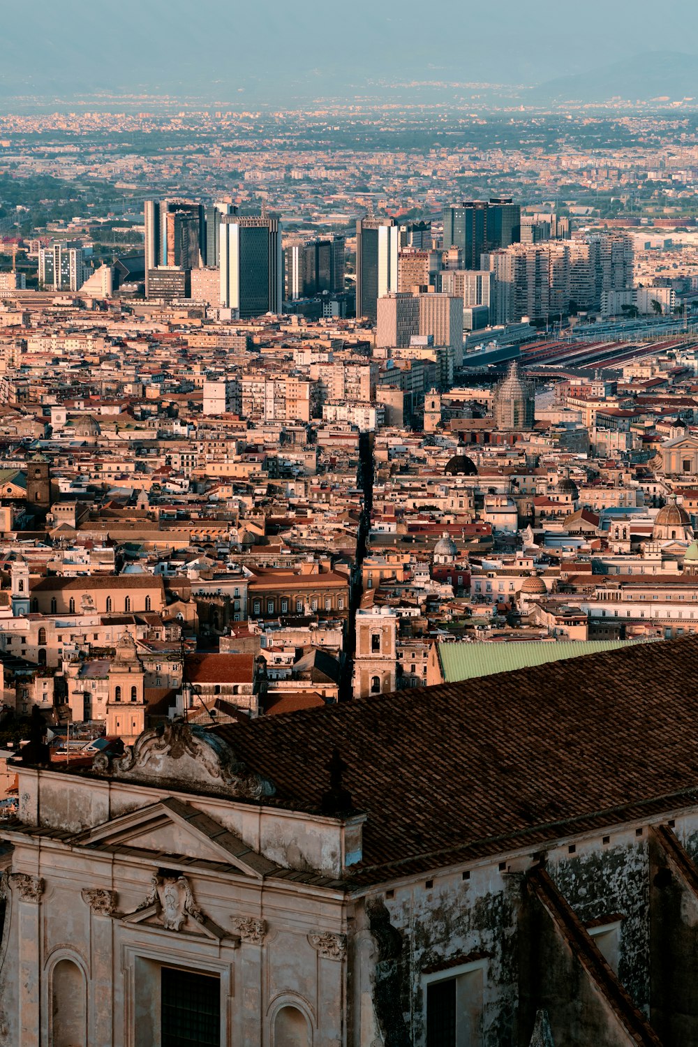 a view of a city from a tall building