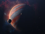 an artist's rendering of a planet with two planets in the background
