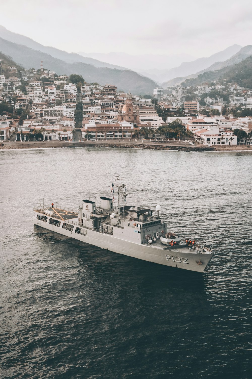 a large boat in a body of water