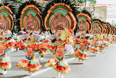 a group of people that are standing in the street
