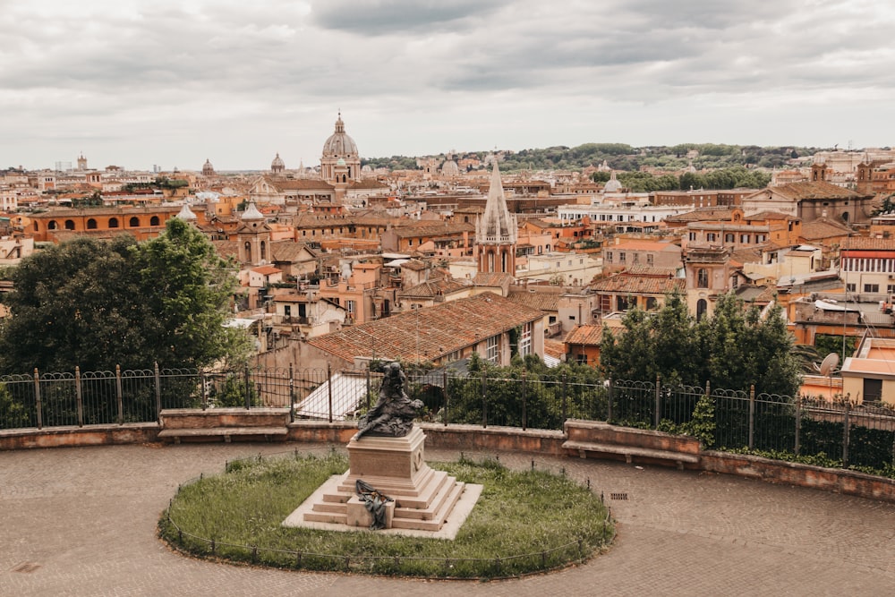 a view of a city from the top of a hill