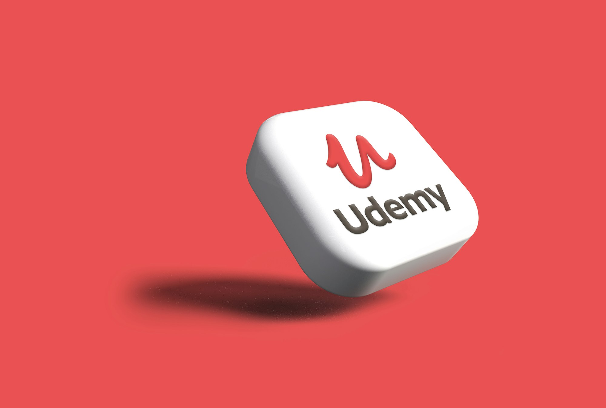 Udemy icon in 3D. My 3D work may be seen in the section titled "3D Render."