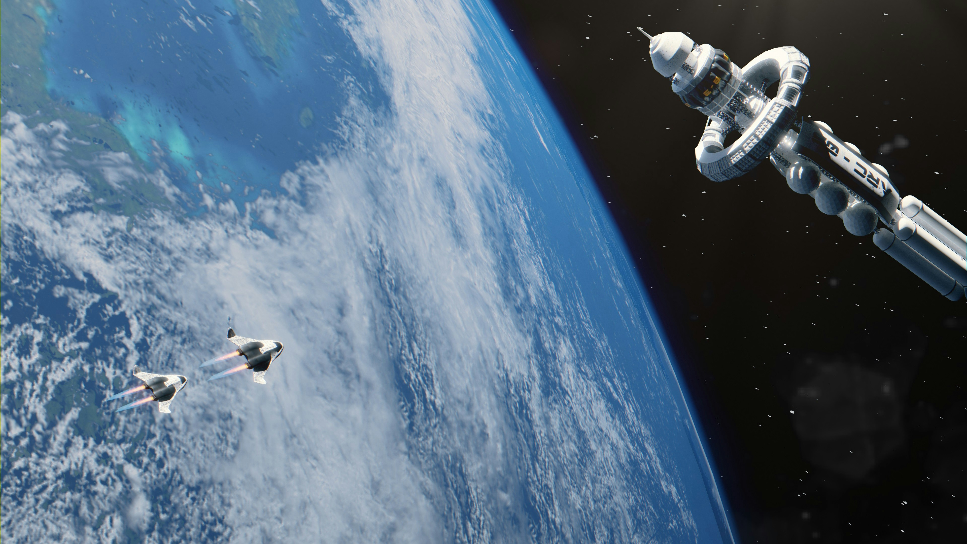robotic arm grappling a satellite in space