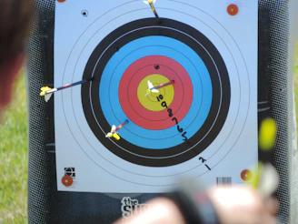 a man taking a picture of a target