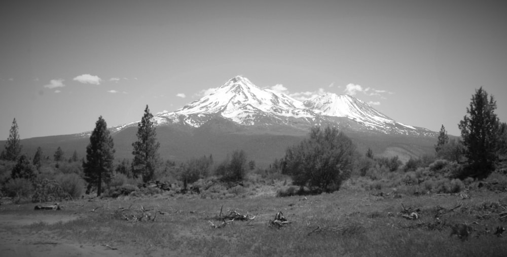 a black and white photo of a mountain