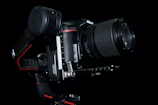 Close-up of a Nikon Z8 camera on a gimbal capturing a scenic road trip.