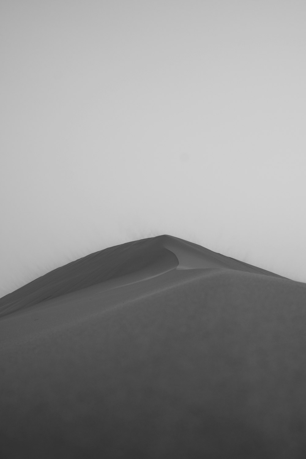 a black and white photo of a sand dune