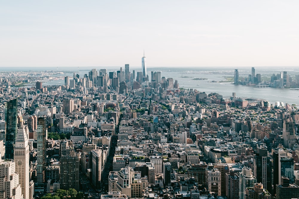 a view of a city from a tall building