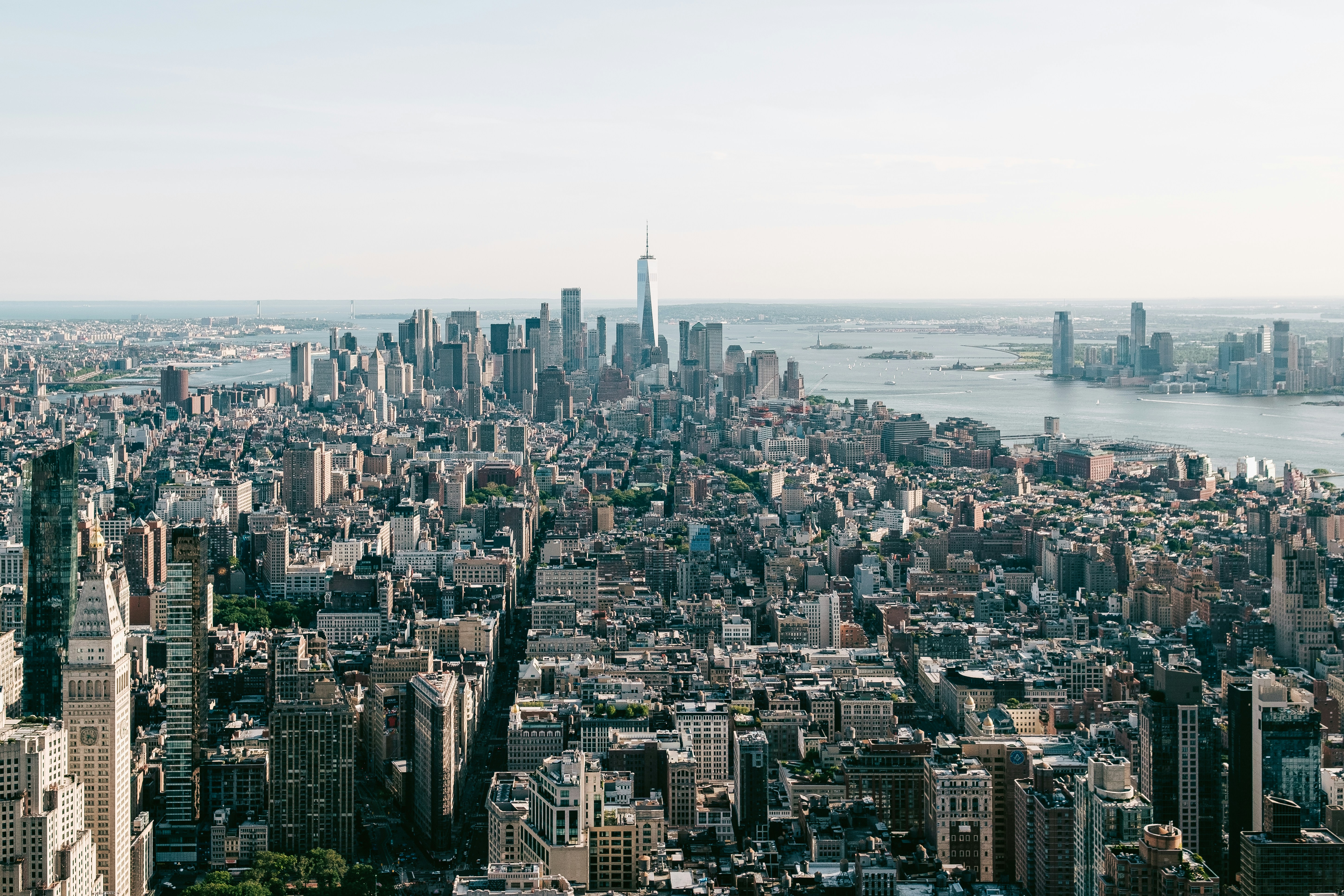 a view of a city from a tall building