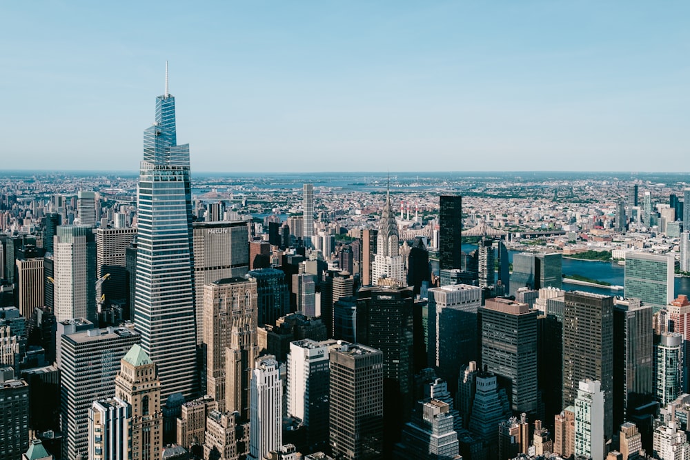 a view of a city from the top of a skyscraper