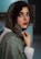 a woman in a green shawl is posing for a picture
