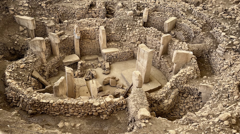 Una vista aérea de las ruinas de una ciudad romana