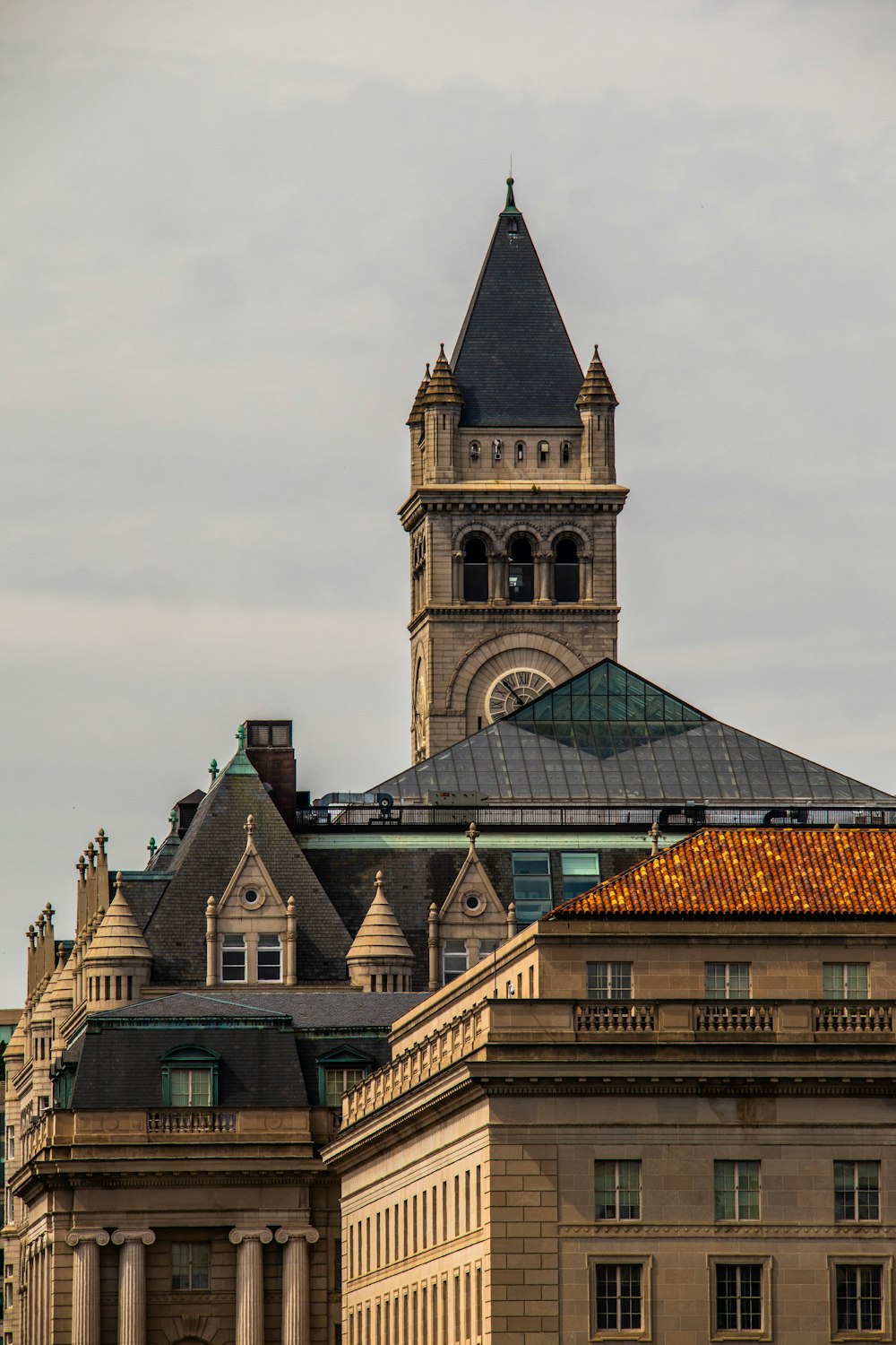 a clock tower on top of a building