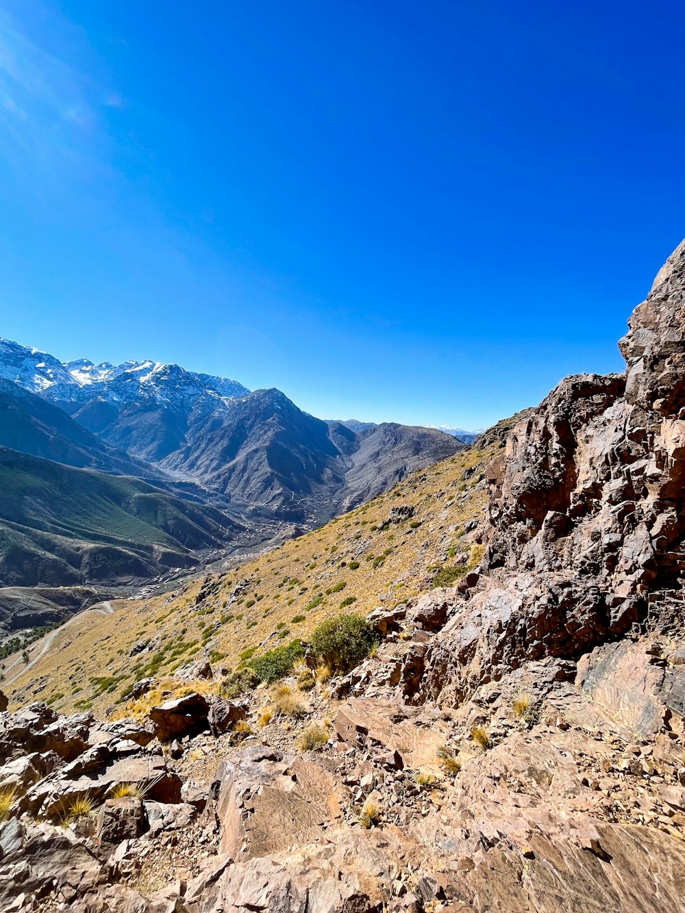 a view of a mountain range from a high point of view