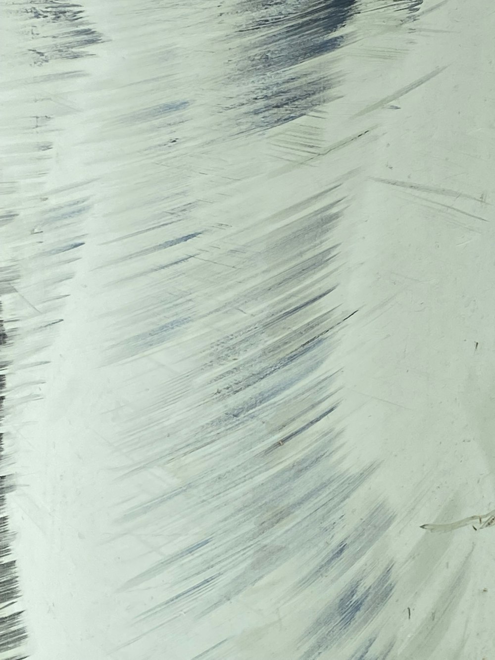 a white and blue painting with lines on it