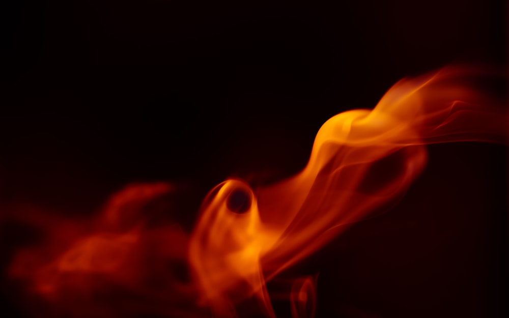a close up of a red and yellow fire