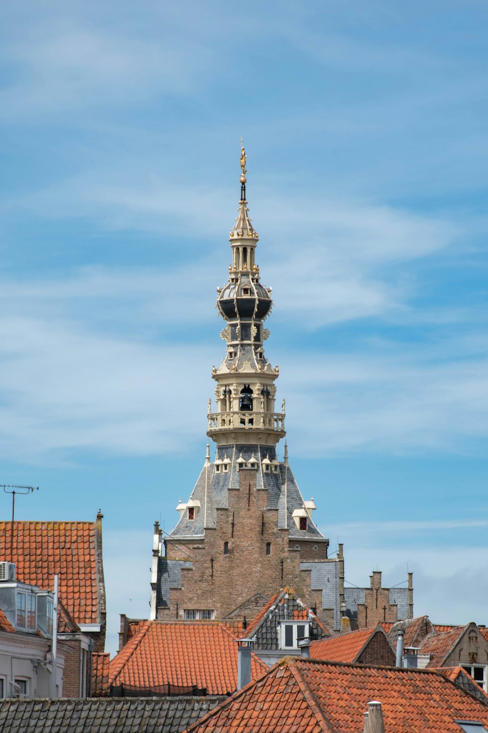 a tall tower with a clock on top of it