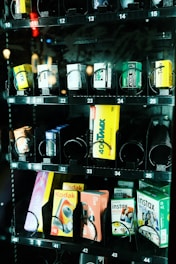 a vending machine filled with lots of drinks