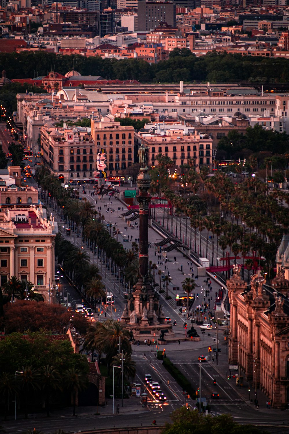 a view of a city from a tall building