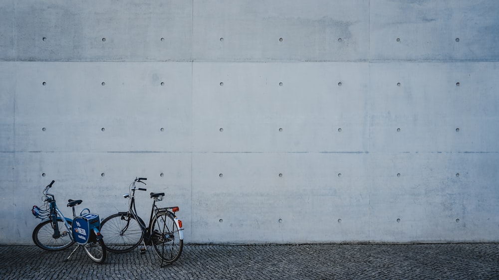 a couple of bikes parked next to each other