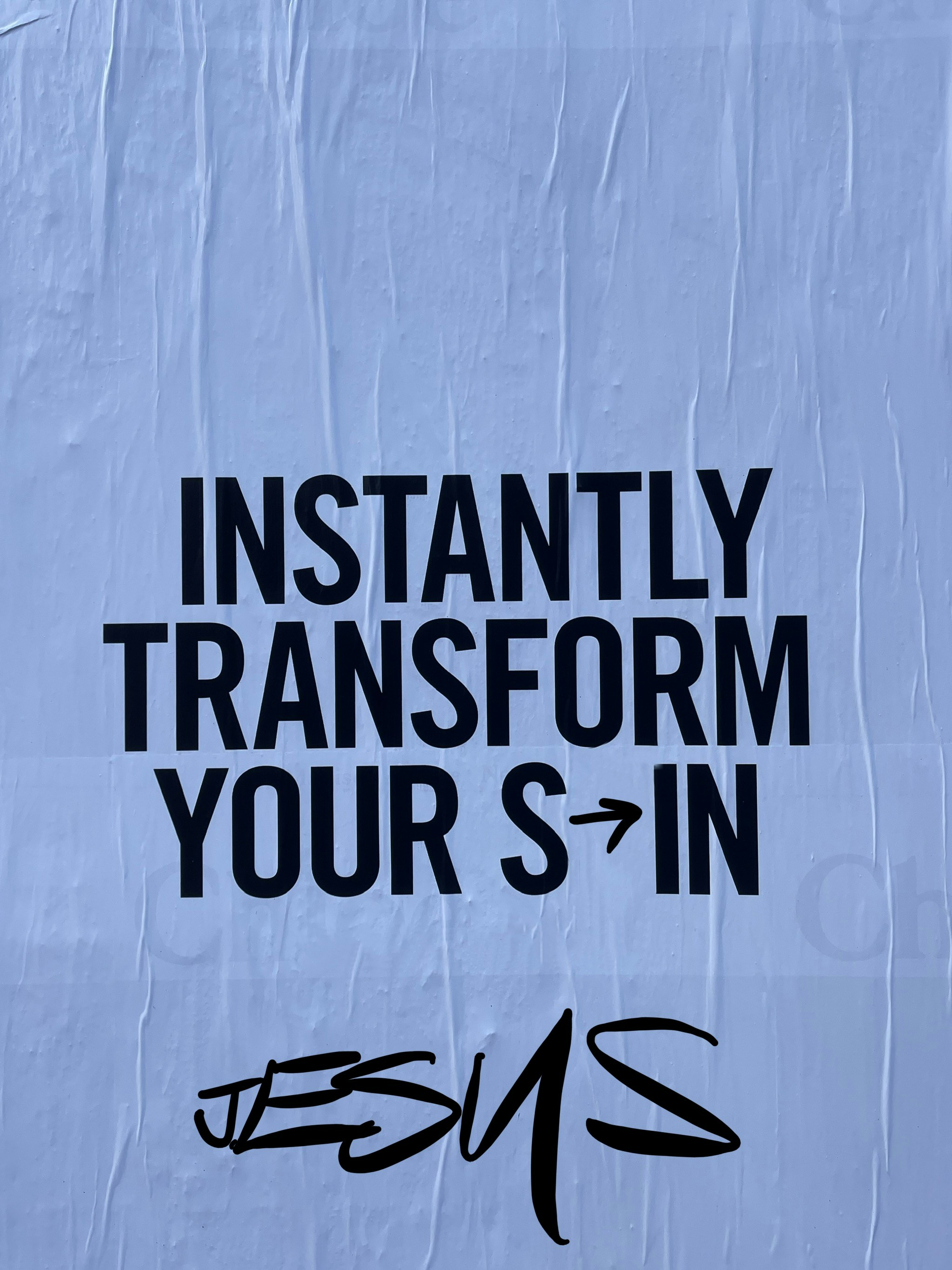 um sinal que diz, transforme instantaneamente o seu s'in