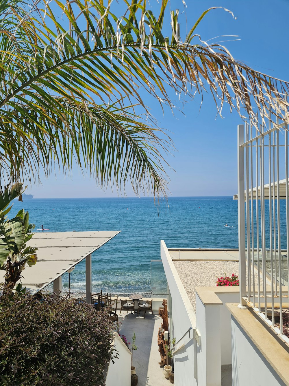 a view of the ocean from a balcony