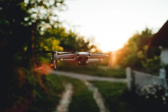 a remote controlled flying device in the air