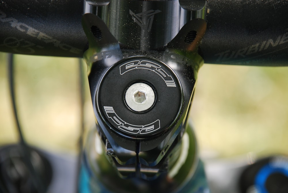 a close up of a bike's front brake