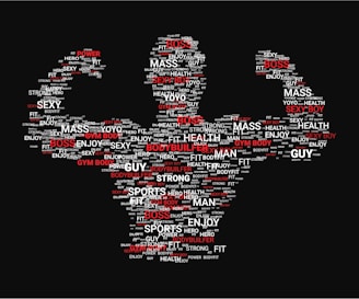 a cactus made up of words on a black background