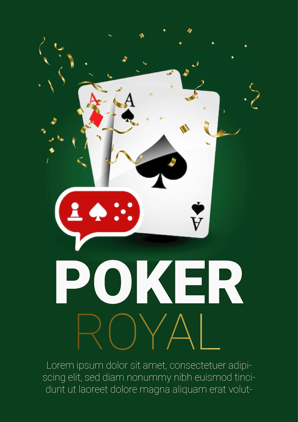 a poker card with a speech bubble