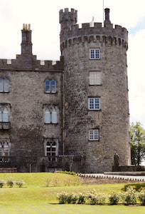 a large castle like building with a clock tower