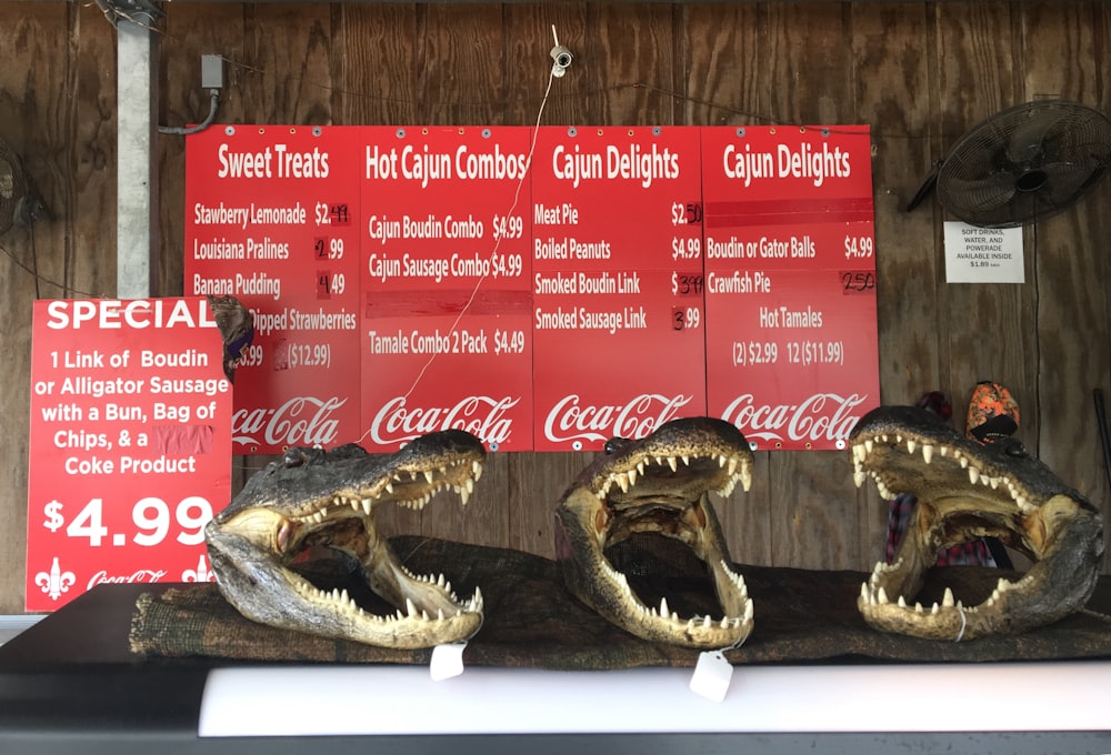 a display of coca cola gatorades and other items